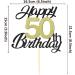 Sumerk 50th Birthday Cake Attachments | Gold & Black Party Decoration Accessories | Perfect for 50th Birthday Celebrations - Buy Online on SooperMarket.com