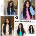 Long Black Wavy Wig for Women 24 Inch Middle Part Curly Synthetic Hair Natural Looking Heat Resistant Fiber for Daily Party Use (Black) - Buy Online on SooperMarket.com
