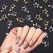 Lusofie 30Pcs 3D Star Rhinestone Nail Charms - Silver & Gold Alloy Star Gems for Nail Designs - DIY Nail Accessories - Buy Online on SooperMarket.com