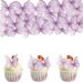 Alegre edible butterflies for cake 48 pieces of eating papier Tortendendeko butterflies decoration cake birthday purple butterflies cupcake topper edible cake decoration edible muffin decoration wedding baptism