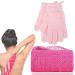 JASSINS African Net Long Bath Net Sponge and Bath Exfoliating Gloves Set(Pink)