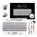 Individual Lashes 120 Cluster Lashes 3D False Eyelashes Natural Look D Curl Reusable Fluffy Lash Extension Kit with Applicator and Lash Bond and Seal DIY Cluster Eyelash Extensions Mix 10-16MM-DM17 120PCS-DM17-Volume