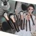 10 Pcs Professional Makeup Brush Set with Sponge & Cleaner - Brown - Buy Online on SooperMarket.com