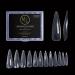 Dual Nail Forms ALMOND Extension Structure Poly nail gel Nail Forms Full Cover Nail Molds 12 Sizes for Solid Nail Gel Glue Nail Art Design Salon&DIY