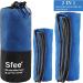 Sfee 2 Pack Microfiber Travel Towel Set - Quick Dry, Super Absorbent, Lightweight - Perfect for Beach, Gym, Hiking, Pool - XL Dark Blue Towels 72x32 + 24x15 - Buy Online on SooperMarket.com