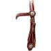 Thor Equine Headstall Allan Western Bridle - V-Shaped Concha & Dots Chestnut Cob - International Shipping - Buy Online on SooperMarket.com