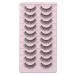 wiwoseo False Eyelashes Natural Wispy Fluffy Russian Strip Lashes 3D Effect 14MM Cat Eye Lashes 10 Pairs