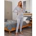 Irdcomps Women's Maternity Pyjamas Set - Cotton Nursing Nightwear PJ Set for Breastfeeding, Long Sleeve Sleepwear, Pregnancy Hospital Home - M Grey - Buy Online on SooperMarket.com