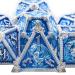 AUSTOR 7-Die Metal DND Dice Set Dungeons and Dragons Dice with Box Roll Playing Game Dice Polyhedral Dice D20 D12 D10 D% D8 D6 D4 Metal Dice for Pathfinder Warhammer MTG RPG Board Games Sky Blue With Silver Edge