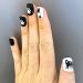 Novo Ovo Press-On Fake Nails - Short Corner Oval Black & White Dog Design | Stick-On Artificial Fingernails with Glue for Valentine's Day | Perfect for Bulldogs & Animal Lovers - Buy Online on SooperMarket.com