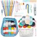 SDJNLXS 50 Piece Crochet Kit for Beginners Crochet Kit with Yarn Set,10 Colors Crochet Yarn,Crochet Hooks,Stitch Markers,Crochet Bag etc,Used to Relieve Stres Crochet Starter Kit
