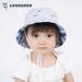 LANGZHEN Baby Girls Sun Protection Hat with Chin Strap - Light Blue Fish Design | Adjustable Toddler Kids Wide Brim Summer Play Hat for 4-8 Years - Buy Online on SooperMarket.com