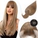 Human Hair Toppers with Fringe Pony Clip in Hair Toppers for Thinning Hair Women Real Hair Mono Base Toupee Hair Topper for Women Human Hair