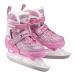 Xino Sports Deluxe Adjustable Ice Skates - for Boys and Girls, Two Awesome Colors - Black and Pink, Faux Fur Padding and Reinforced Ankle Support, Fun to Skate! Pink Small Junior 13-3