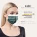 Dark Green Disposable Face Masks - 100 Pack | Made in Germany | CE Certified, Type IIR | Breathable Triple Layer, 99.78% Filtration | Elastic Earloops, Adults | 17.5cm x 9.5cm - Buy Online on SooperMarket.com
