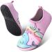 SEEKWAY Kids Water Shoes Toddler Boys Girls Quick Dry Non-Slip Aqua Socks for Outdoor Sports Pool Swim Beach Walking 5-6 Toddler Rainbow Whale