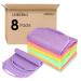 Linkidea 8 Pack Stretchable Pull Strap Exfoliating Towel Bulk Pack Wholesale Multi-Pack Exfoliating Back Scrubber with Handles Scrub Bath Washcloths Deep Cleans Skin for Body Shower