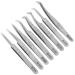ProMax Brush & Matte Professional Quality Eye Lash Extension 8 PCs Tweezers Sets-The Complete kit for Eyelash Tweezers Include Straight and Curved Tested Tweezers Comes in Black Zipper safety Leather Case-80-2026