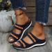 2023 Women's Orthopedic Arch Support Sandals - Blue Leather Diabetic Walking Wedge Sandals for Wide Width Comfort - Buy Online on SooperMarket.com