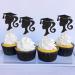 Cyodoos 24pcs 2024 Girl Graduation Theme Black Cupcake Toppers Girl Graduate Silhouette Cupcake Picks 2024 Students Graduation Theme Party Cake Decorations Supplies Graduation2 - Buy Online on SooperMarket.com