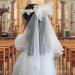 First Communion Veil with Light and Crystal First Holy Communion Veil for Girls White Bow and Flower Crown Lace Veil First Communion Headpiece for Girls First Communion Veil - Buy Online on SooperMarket.com