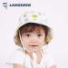 LANGZHEN Beach Sun Protection Hat for Baby Girls | Adjustable Toddler Kids Hat with Chin Strap | Wide Brim Summer Play Hat in White - Animals | 6-12 Months - Buy Online on SooperMarket.com
