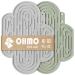 Ohmo Slip mat dog big leak mat for puppies cat - 2 PCs cute cactus design for pet fear relief and slowly feed food quality silicone (light green & ash) l light green & ash