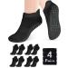 Yogingo 4 pairs yoga socks stopper socks women men ABS grip pilates slide -resistant anti -slip warm with nops anti -slip socks cuddly socks m 4 black