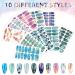 140 Pcs Marble Style Nail Polish Strips with Gradient & Glitter - Self Adhesive DIY Nail Art Decals for Holiday Decor | Includes 2 Nail Files - Buy Online on SooperMarket.com