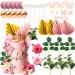 JEVENIS pink balls cake decoration baby shower decoration butterfly cake decoration rose cake decoration boho cake decoration palm leaves cake decoration color2