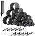 Mabufun Jumbo Hair Rollers Set Hair Rollers Self Grip Curlers For Long Hair No Heat Curlers Heatless Hair Rollers With Clips & Comb 24 Packs (Black 24Pcs)