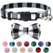 Dynmeow Plaid Pattern Cat and Dog Collars with Bowtie, Adjustable Comfortable for Dogs and Cats Boy or Girl Gifts XX-Small (Pack of 1) Black