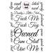 Kink Ink - 17 x Cursive Temporary Tattoo Lettering in Black Sexy Kinky A4 Sheet