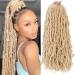 Faux Locs Goddess Locs Crochet Hair for Black Women 613 blonde Soft Locs 18 in 7 Packs Crochet Hair Pre Looped Synthetic Hair Bundles Bilisar Hair (18Inch 7Packs Blonde) 18 Inch 613 Blonde