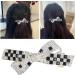 Shop Strass Hair Clips - Black & White Checkerboard Bowknot Ponytail Hairpins for Women & Girls - Stylish Hair Styling Tools - Buy Online on SooperMarket.com