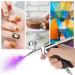 Double Action Airbrush Kit with Trigger Air Brush Spray Gun - 0.2mm, 0.3mm, 0.5mm Needles - Ideal for Tattoo, Makeup, Nail Art, Hobby - Includes 3 Sets Nozzles, Air Cap, Paint Cups, Air Hose - Buy Online on SooperMarket.com