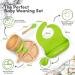 Bimba Bambino Baby Weaning Set - Bamboo Suction Plate, Bowl, 2 Spoons, Silicone Bib | Non-Toxic, Natural Bamboo, Green - Buy Online on SooperMarket.com