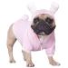 iChoue Bunny Easter Christmas Halloween Dog Costumes, Cute Animal Hoodies, Warm Pet Clothes for Medium Dogs French English Bulldog Pug Pitbull Boston Terrier - Pink/Large Large (Pack of 1) Easter Bunny