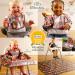 Bibetta Wipeezee Premium Baby Weaning Bibs with Sleeves | Waterproof Coverall Bib for Baby Toddler | Eco-Friendly & Durable | Grey Happy Fruits Design - Buy Online on SooperMarket.com