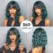 Haircube Short Bob Wig with Bangs - Dark Green Heat-Resistant Synthetic Fiber for Women | Party Cosplay & Daily Wear - Buy Online on SooperMarket.com