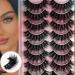 WILD UNIVERSE Natural False Eyelashes  15 mm Cat Eye Wispy Fluffy Curly Soft Lightweight  3D Mink Faux Lashes Thin Strip  10 Pairs B010 8-15mm