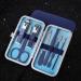 Ikadiya Professional Manicure Set 7pcs - Travel Nail Clips Stainless Steel Pedicure Fashionable Blue Nail Clip Set - Buy Online on SooperMarket.com