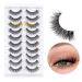 MilyBest 10 Pairs Asian Spiky Anime Mink Cat Eye False Eyelashes | Fluffy Wispy Clear Band for Natural Look & Extensions Pack A-Chic - 18MM - Buy Online on SooperMarket.com