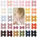JOYOYO 50 Pcs Baby Hair Clips Small Hair Clips For Baby Girls Small Size Bows 2 Inch Tiny Bows Full Ribbon Lined Non-slip Baby Hair Bows Hair Clips for Toddlers
