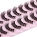 Wiwoseo Cat Eyes D Curly Faux Mink Lashes - 10 Pairs Natural Wispy 17MM Volume - Buy Online on SooperMarket.com