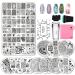 Budoci 5 + 10 Nail Stamping Set | Classic Nail Art Kit with Stamping Plates Stamps & Accessories for Perfect French Manicure - Buy Online on SooperMarket.com