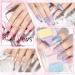 MIZHSE Chrome Nail Powder Set - 6 Colors Mermaid Aurora Moonlight Effect - Nail Art Pigment for Gel Polish - Mirror Effect Glitter Powder - Easy DIY Nail Studio - MJF002 - Buy Online on SooperMarket.com