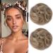 REECHO Space Bun Hair Pieces 2 PCS Mini Claw Clip in Messy & Cat Ears Fake Hair Bun Extensions Wig Accessory Updo Hairpieces for Women Girls (Pack of 2-3.5" Wavy Dark Blonde) Pack of 2 - 3.5" Wavy Dark Blonde
