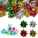 Kioiner 200 Pcs Gift Bows Assortment 1 Inch Mini Gift Bows 4 Colors Self Adhesive Gift Wrapping Bows for Christmas Hanukkah Birthdays Weddings Baby Showers Valentine Gift Present Wrapping Decoration