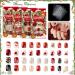 Noverlife 96PCS Winter Holiday Squoval False Nails Kit - Festive Acrylic Nail Tips with Nail Glue for Women & Girls - Buy Online on SooperMarket.com